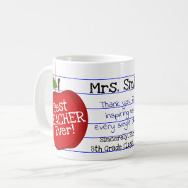 Caneca De Café Personalizado "Melhor Professor de Sempre" com Not