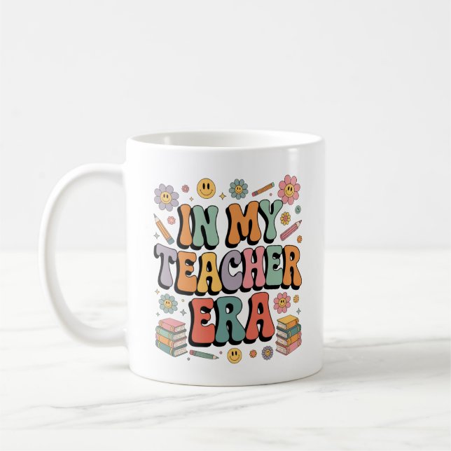 Caneca De Café Personalizado na minha era de professor - Retro Gr (Esquerda)