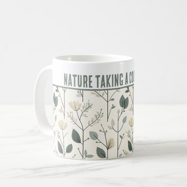 Caneca De Café Personalizado "Nature Tomando Café Break" (Frente Esquerda)