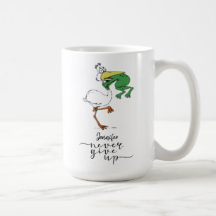 Caneca De Café Personalizado Nunca Desiste Do Sapo Pelican