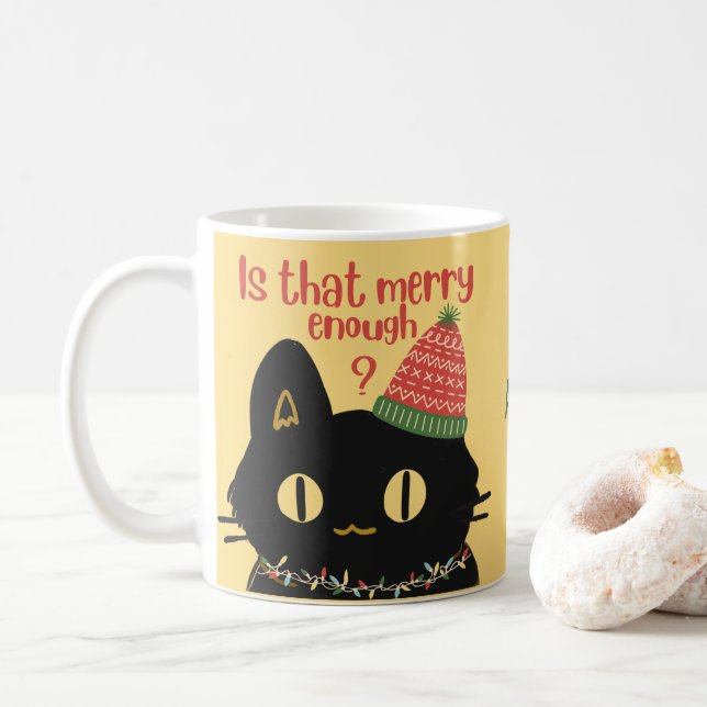 Caneca De Café Personalizado Odeio o Sarcástico negro de Natal (Com Donut)