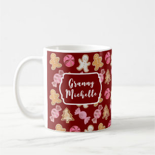 Caneca De Café Personalizado para a Avó Pão de Gengibre Vermelho