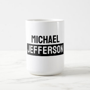 Caneca De Café Personalizado Personalizado Preto Branco Simples E
