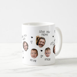 Caneca De Café Personalizado Rosto Engraçado da Família Personali