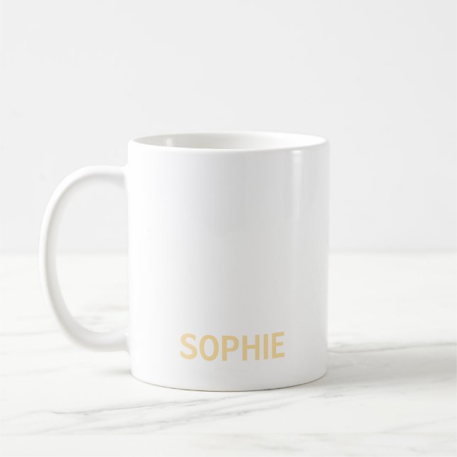 Caneca De Café Personalizado Simples Moderno Minimalista Monogram (Esquerda)