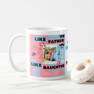 Caneca De Café Personalizado "Tão Pai, Tão Filha, Que Desastre" 