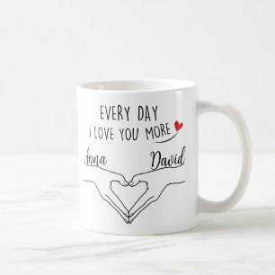 Caneca De Café Personalizado Todo Dia Eu Te Amo Mais Com Nomes