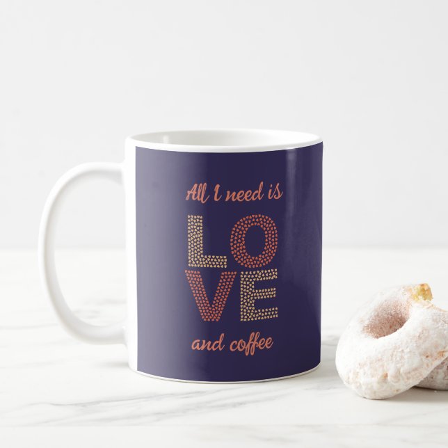 Caneca De Café Personalizado Tudo o que preciso é amor Valentines (Com Donut)