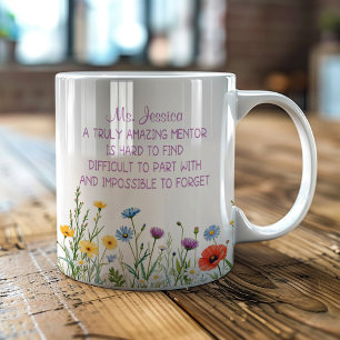 Caneca De Café Personalizado Um Mentor Realmente Incrível Floral