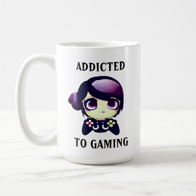 Caneca De Café Personalizado viciado em jogos para a garota kawai (Esquerda)