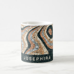 Caneca De Café Personalizado Vintage Quartzo Pedra Natural Abstra