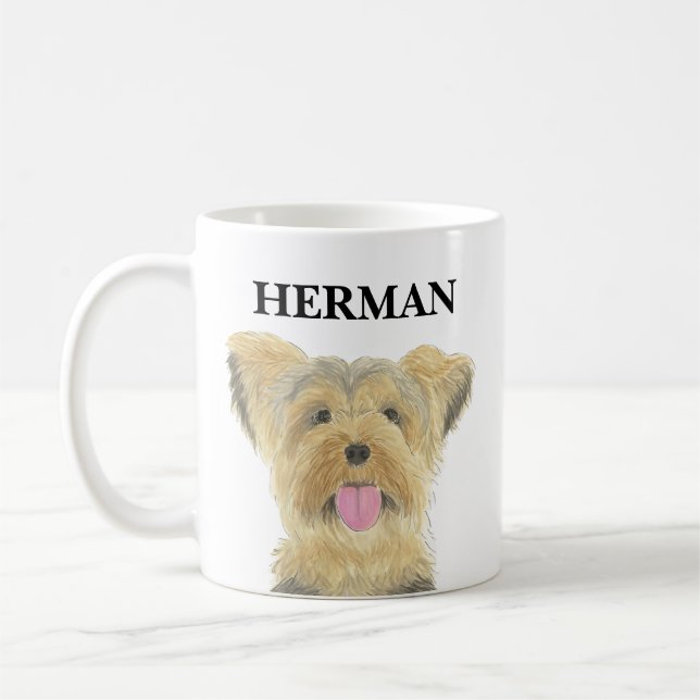 Caneca De Café Personalizado Yorkie Yorkshire Terrier (Esquerda)