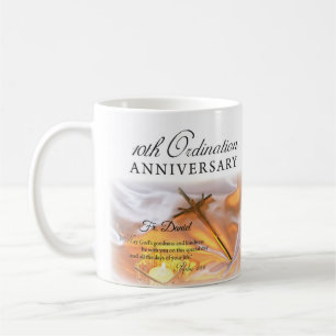 Caneca De Café Personalizar, 10º aniversário da ordenação, Cr