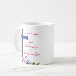 Caneca De Café Personalizar, 30 Aniversário Nun Vida Religiosa