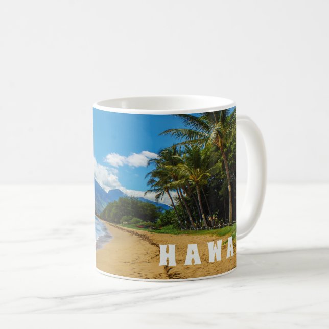 Caneca De Café Personalizar Aloha Hawaii Tropical (Frente Esquerda)