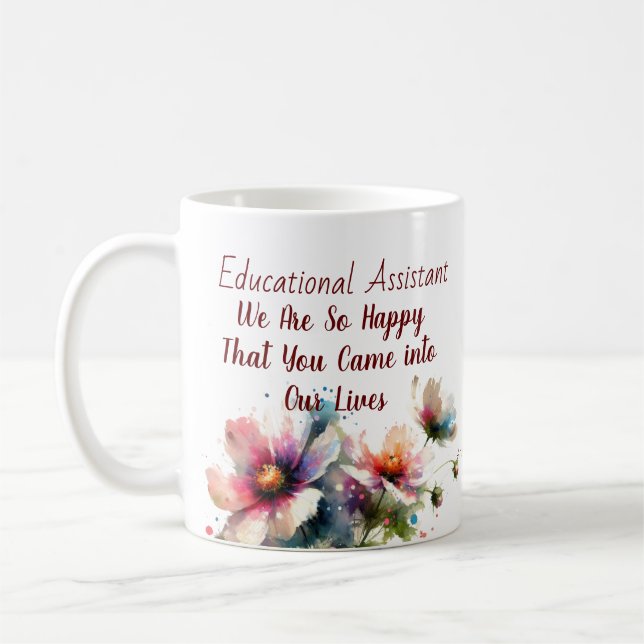 Caneca De Café Personalizar/Assistente educacional /Floral (Esquerda)