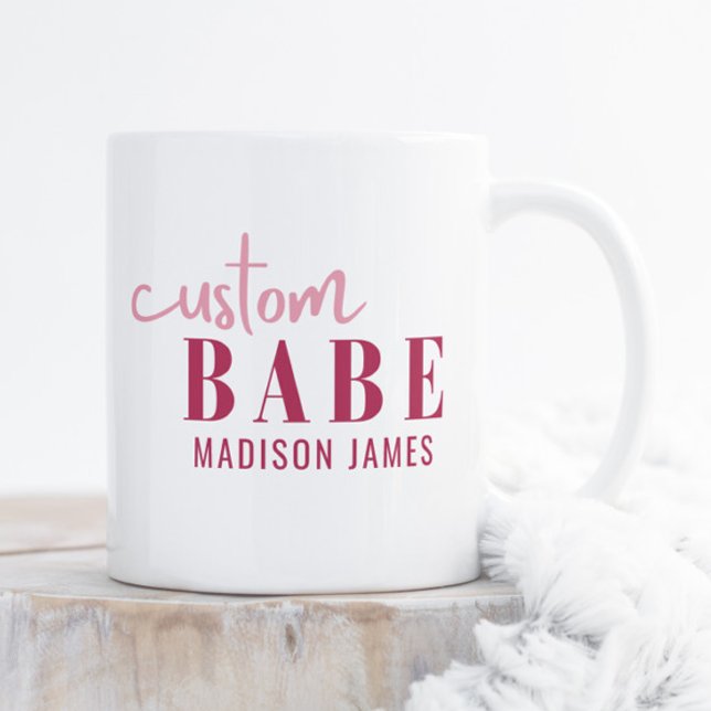 Caneca De Café Personalizar Babe Engraçado Dizendo Nome Personali (Criador carregado)