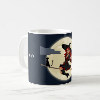 Caneca De Café Personalizar Design de Bruxa de Halloween