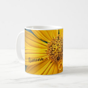 Caneca De Café Personalizar Flor Amarelo Bonita