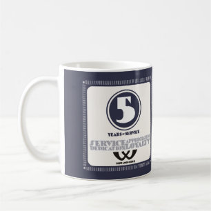 Caneca De Café Personalizar funcionário de cor 5 anos de prêmio