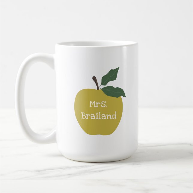 Caneca De Café Personalizar maçã de presente de professor persona (Esquerda)