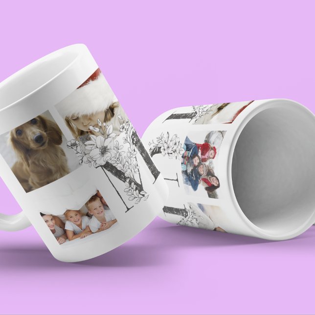 Caneca De Café Personalizar melhor | MÃE | Várias Fotografias Flo (Criador carregado)