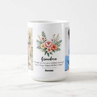 Caneca De Café Personalizar Nome Floral Fllower Granma Gift Combo