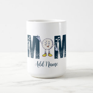 Caneca De Café Personalizar nome personalizado - Mãe de Golfe Eng