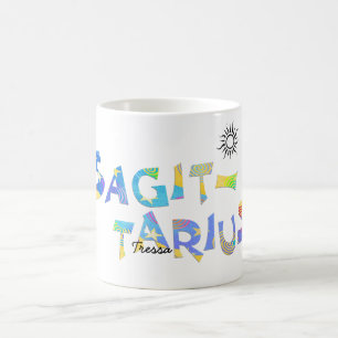 Caneca De Café Personalizar Nome-SAGITTARIUS Aniversário Zodiac M
