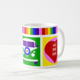 Caneca De Café Personalizar o Amor e a Paz Camper Van Life