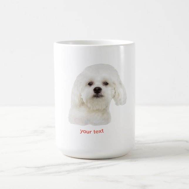 Caneca De Café Personalizar o cachorrinho maltês (Centro)