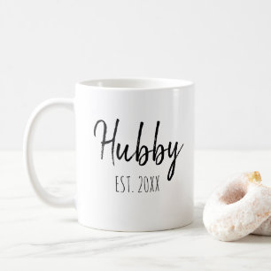 Caneca De Café Personalizar o Hubby Simples do Marido Minimalista