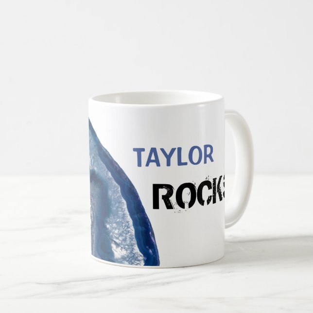 Caneca De Café * Personalizar o NOME ROCKS Crystals Geode Age (Frente Esquerda)