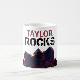 Caneca De Café * Personalizar o NOME ROCKS Gems de Cristais Roxos