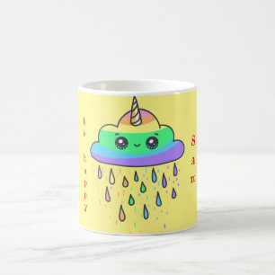 Caneca De Café Personalizar o Rainbow Cloud Unicorn