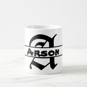 Caneca De Café Personalizar ornamento da Carta de Nome