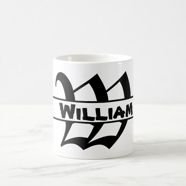 Caneca De Café Personalizar ornamento da Carta de Nome (Centro)