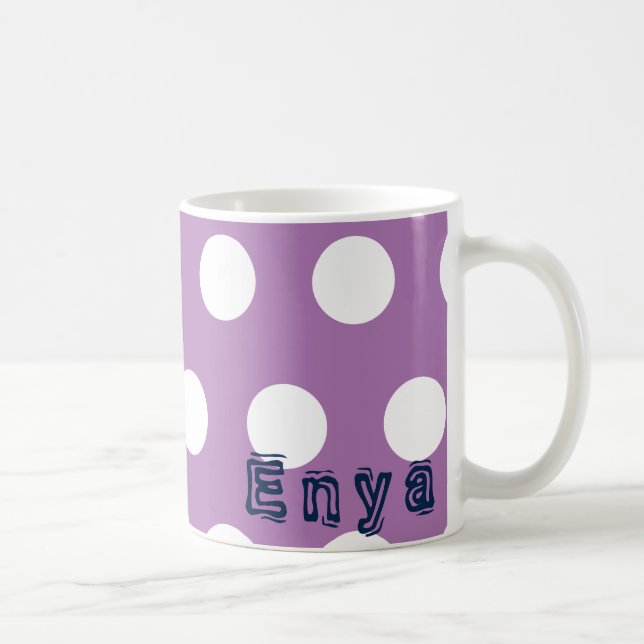 Caneca De Café Personalizar pelo nome Polka Mug (Direita)
