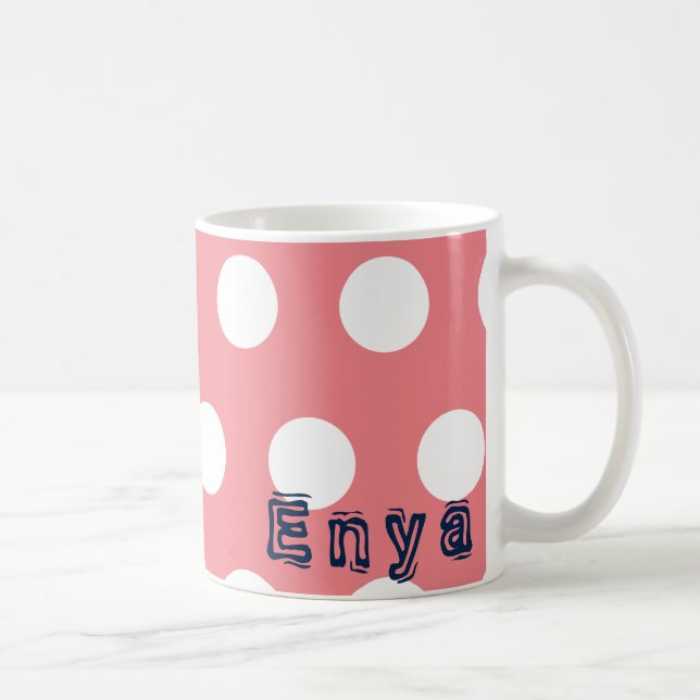 Caneca De Café Personalizar pelo nome Polka Mug (Direita)