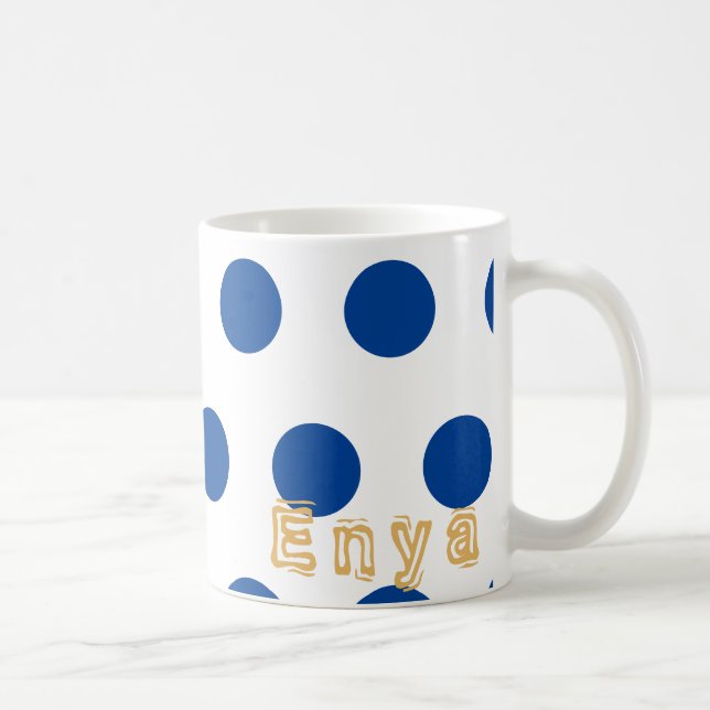 Caneca De Café Personalizar pelo nome Polka Mug (Direita)