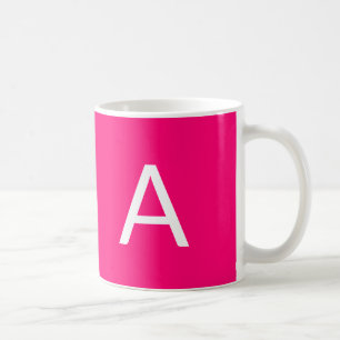 Caneca De Café Personalizar, personalizar o monograma, cor-de-ros