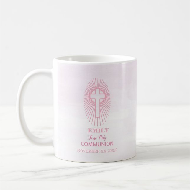 Caneca De Café Personalizar, Rosa, Primeiro Sagrado Anfitrião da  (Esquerda)