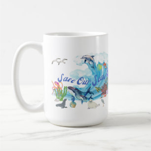 Caneca De Café Personalizar Salvar nossos mares