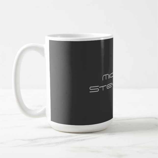 Caneca De Café Personalizar Texto em Branco e Preto Simples (Esquerda)