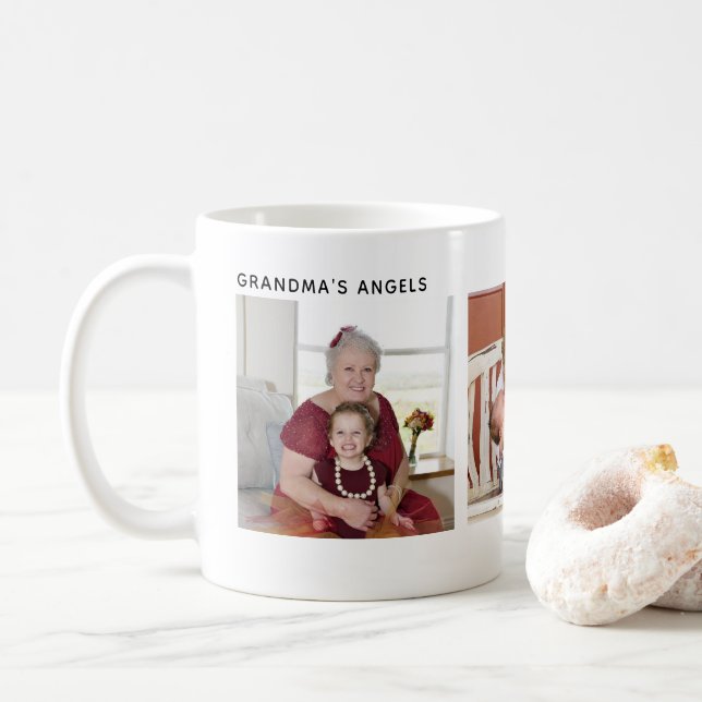 Caneca De Café Personalizar três fotos personalizadas Avô persona (Com Donut)