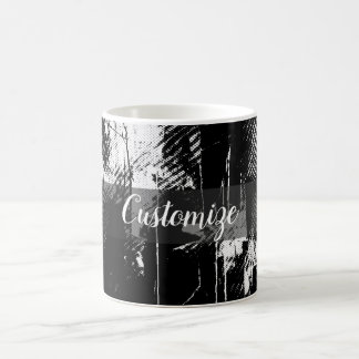 Caneca De Café Personalizável Abstrato de arte preta