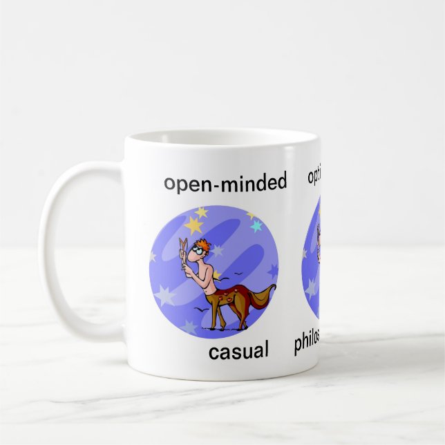 Caneca De Café Personalizável Cartoon Sagittarius Centaur Traits  (Esquerda)