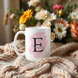 Caneca de Café Personalizável com Monograma e Nome
