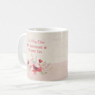 Caneca De Café Personalize, 40 anos de freira, rosa e
