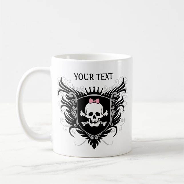 Caneca De Café Personalize a senhora Crânio Crista (Esquerda)